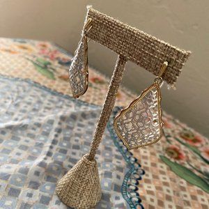 Kendra Scott Addie Gold Drop Earrings with Silver Filigree (Vintage)